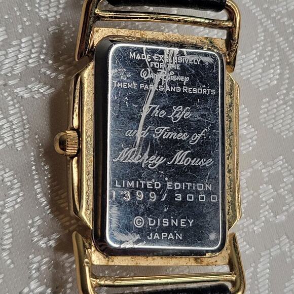 Disney Mickey Mouse Steamboat Willie leather watch gold tone working limited ed. - Picture 3 of 10